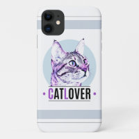 Cute Kitty Face Amoureux des chats rose et noir