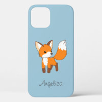 Cute Little Fox sur Blue