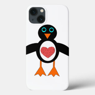 iPhone 13 Case Cute Love Heart Penguin iPad Mini Case