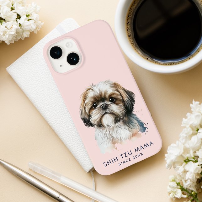 Coques Case-Mate iPhone Cute Modern Shih Tzu Mama Personnalisé (Créateur téléchargé)