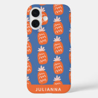Cute Motif ananas en bleu orange Personnalisé