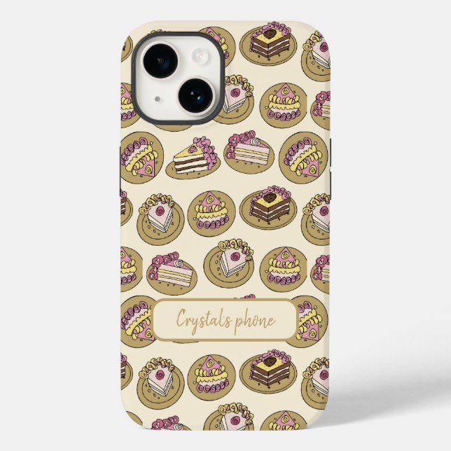 Coques Case-Mate iPhone Cute Motif de gâteau personnalisé (Verso)