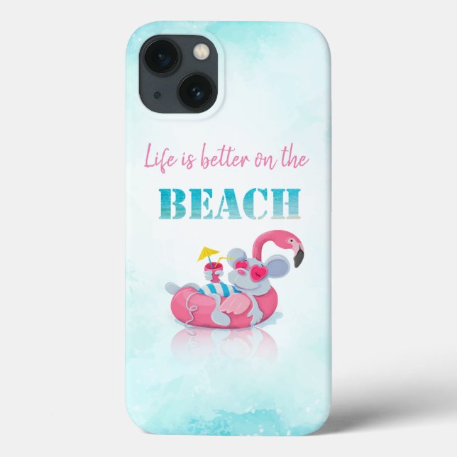 Coques Case-Mate iPhone Cute Mouse Plage élégante (Verso)