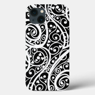 Case-Mate iPhone Case Cute noir blanc coeurs amour design arrière - plan