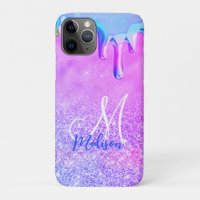 Cute ombre rose violet parties scintillant monogra