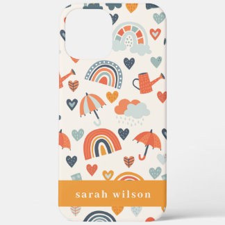 Case-Mate iPhone Case Cute Orange Blue Spring Rainbow Clouds Motif