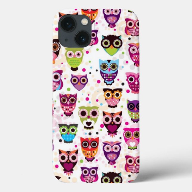 Coques Case-Mate iPhone Cute owl background (Verso)