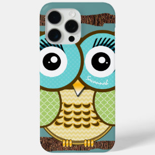 Coque iPhone 15 Pro Max Cute Owl Moorish Zig Zag Motif