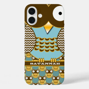 Coques iPhone 16 Plus Cute Owl Moorish Zig Zag Motif Choisissez votre co