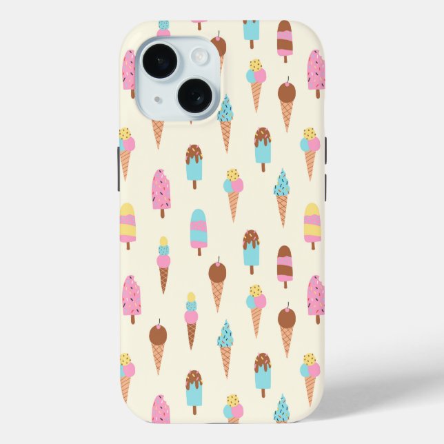 Coques Case-Mate iPhone Cute Pastel Motif de crème glacée (Verso)
