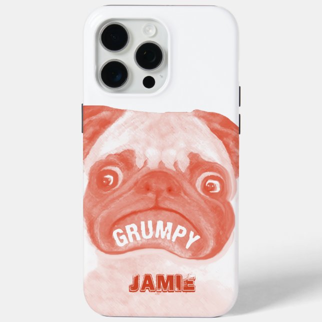 Coques Case-Mate iPhone Cute Peachy Grumpy Puggy (Verso)