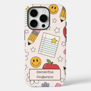 Coques iPhone 16 Pro Cute personnalisée Retour à l'école   pour enfants