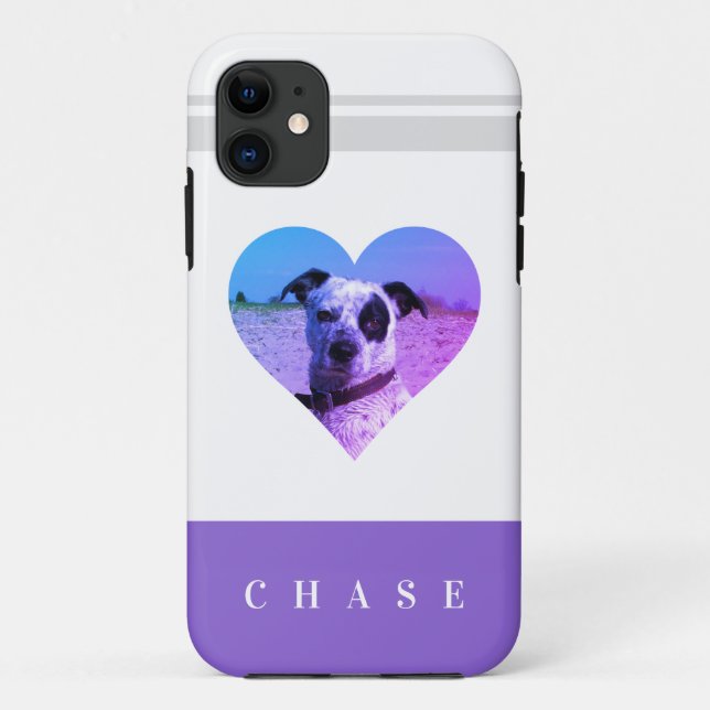 Coques Case-Mate iPhone Cute Pet Lover Heart Ajouter Votre Nom Photo (Dos)