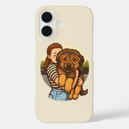 Coques iPhone 16 Cute Puppy with Heart Sunglasses 