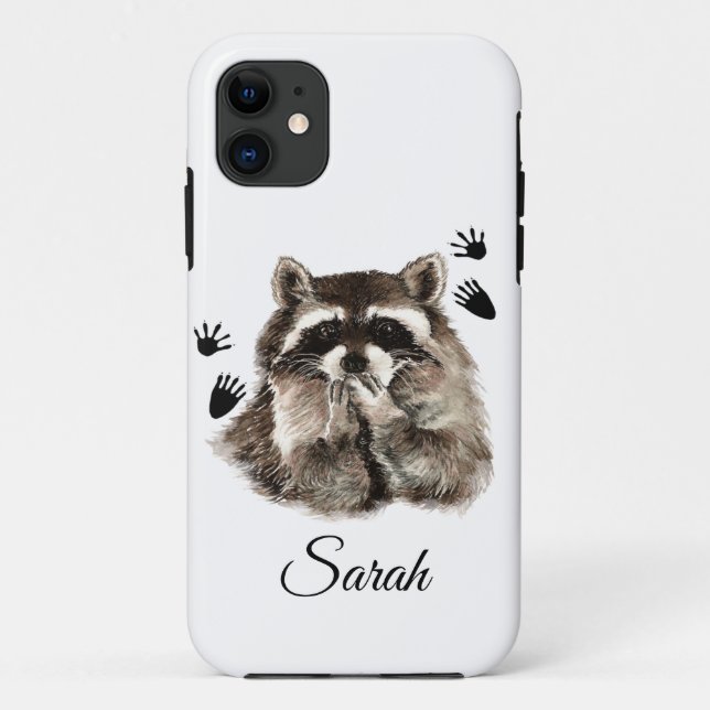 Coques Case-Mate iPhone Cute Raccoon soufflant Baisers Empreintes Art anim (Dos)