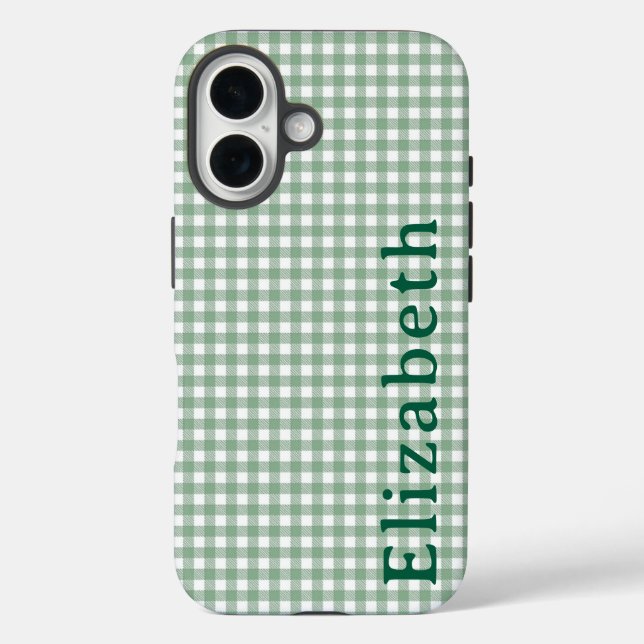 Coques Case-Mate iPhone Cute Retro Gingham Plaid Personalized  (Verso)