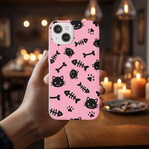 Case-Mate iPhone Case Cute Rose Chat Bones Poisson Paw Motif