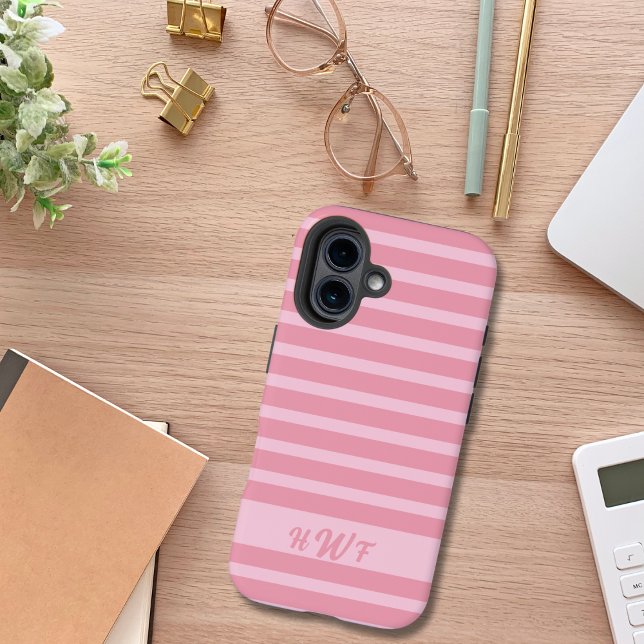 Coques Case-Mate iPhone Cute rose Monochromatique Personnalisé Divisé (Créateur téléchargé)