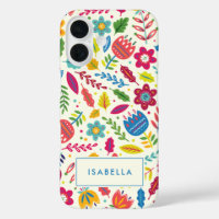 Cute Scandinave Floral Folksy Nom personnalisé