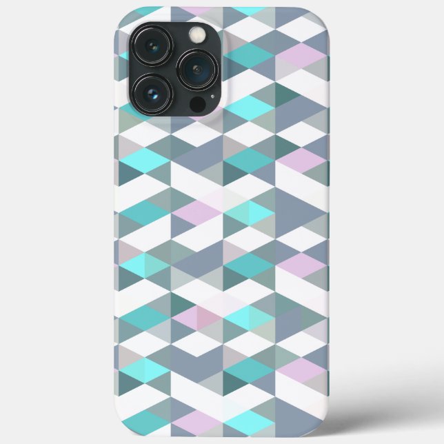Coques Case-Mate iPhone Cute Turquoise Carré Triangles Motif d'art (Verso)