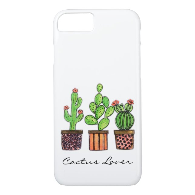 Coques Case-Mate iPhone Cute Watercolor Cactus (Dos)