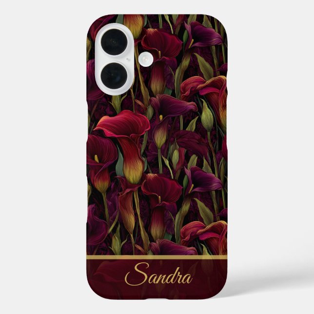 Coques Case-Mate iPhone Cute Wedding Gift Calla Lilies Name (Verso)