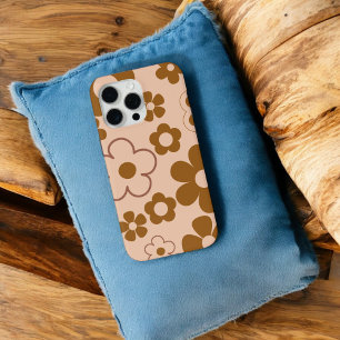 Coque iPhone 15 Pro Max Cute Whimsical Retro Brown Flower Motif