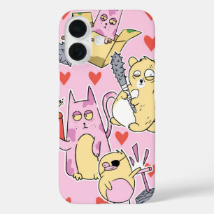 Coques iPhone 16 Cuties chaotiques Amour & Mayhem