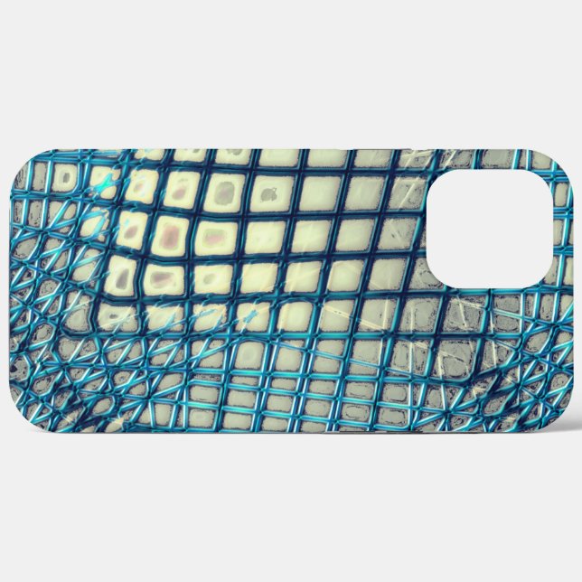 Coques Case-Mate iPhone Cyan gris flou semblable à l'enchevêtrement du fil (Verso (horizontal))