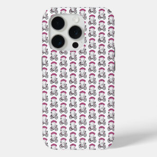 Coque iPhone 15 Pro Cycopath Halloween fantôme sur vélo rose