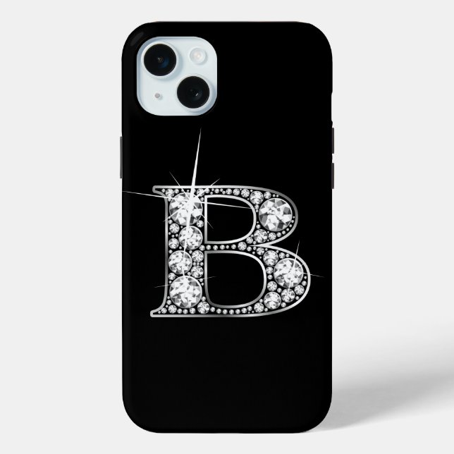 Coques Case-Mate iPhone D Faux Diamond Monogramme (Verso)