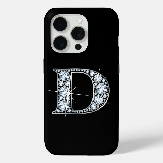 Coques Case-Mate iPhone D Faux Diamond Monogramme (Verso)