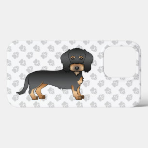 Case-Mate iPhone Case Dachshund à poil dur noir et feu avec pattes
