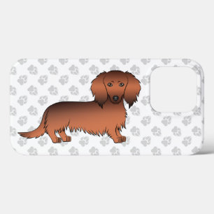 Case-Mate iPhone Case Dachshund à poil long rouge sablé Chien de dessin 