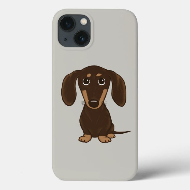 Coques Case-Mate iPhone Dachshund au chocolat mignon | Cartoon Wiener Dog (Verso)