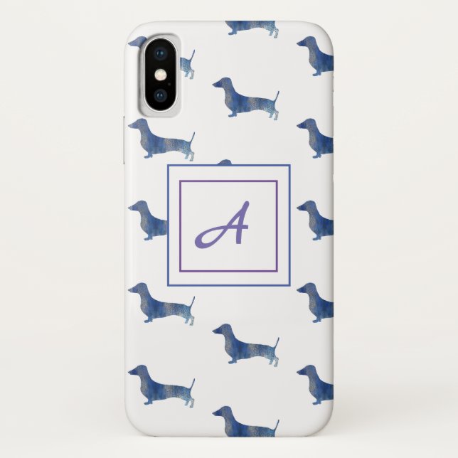 Coques Case-Mate iPhone Dachshund bleu (Dos)
