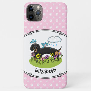 Case-Mate iPhone Case Dachshund de printemps (noir et tan) Mignonne chie