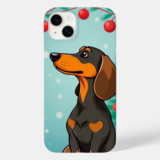 Coques Case-Mate iPhone Dachshund de style dessin animé (Verso)