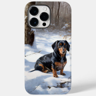 Coque Pour Pour iPhone 14 Pro Max Dachshund Qu'Il Neige Noël