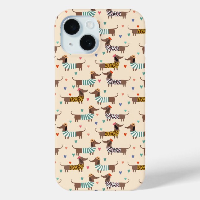 Coques Case-Mate iPhone Dachshunds amusants en Casquette et pulls (Verso)