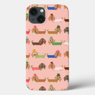 Etui iPhone Case-Mate Dachshunds sur rose