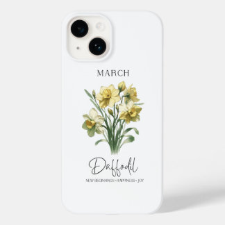 Coque Pour iPhone 14 Daffodique de mars du mois de naissance