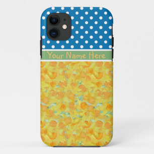 Coque Case-Mate Pour iPhone Daffodiques d'or et Pois bleus