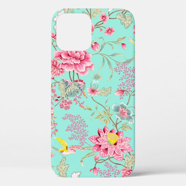 Coques Case-Mate iPhone Dahlia rose sur vert (Verso)