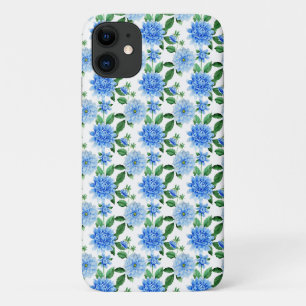 Case-Mate iPhone Case dahlias bleu sur blanc