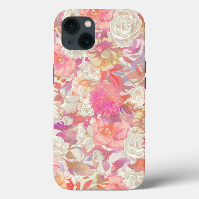 Coques Case-Mate iPhone Dahlias et design Rose (Verso)