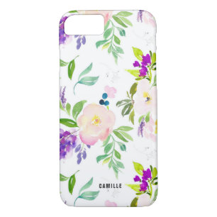 Coques Pour iPhone Dainty Aquarelle Fleurs   Peonies et Wisterias