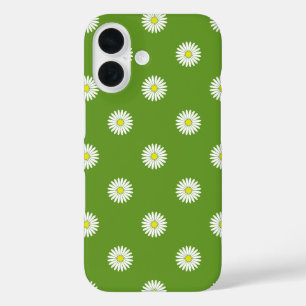 Coques iPhone 16 Daisies Motif illustratif sur Vert