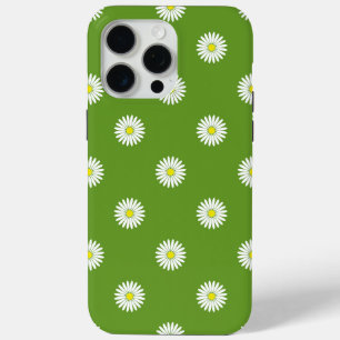 Coque iPhone 15 Pro Max Daisies Motif illustratif sur Vert