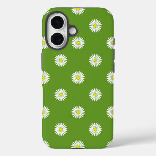Coques iPhone 16 Daisies Motif illustratif sur Vert